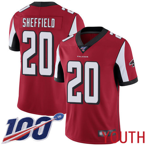 Atlanta Falcons Limited Red Youth Kendall Sheffield Home Jersey NFL Football 20 100th Season Vapor Untouchable